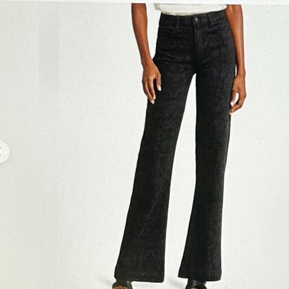 Paige Denim - PAIGE Leenah Black Laser Floral Bootcut Jeans Women’s Size 31
